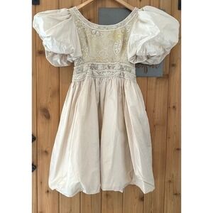 Vintage Richilene New York Made In The USA Beaded Bubble Dress in Champagne